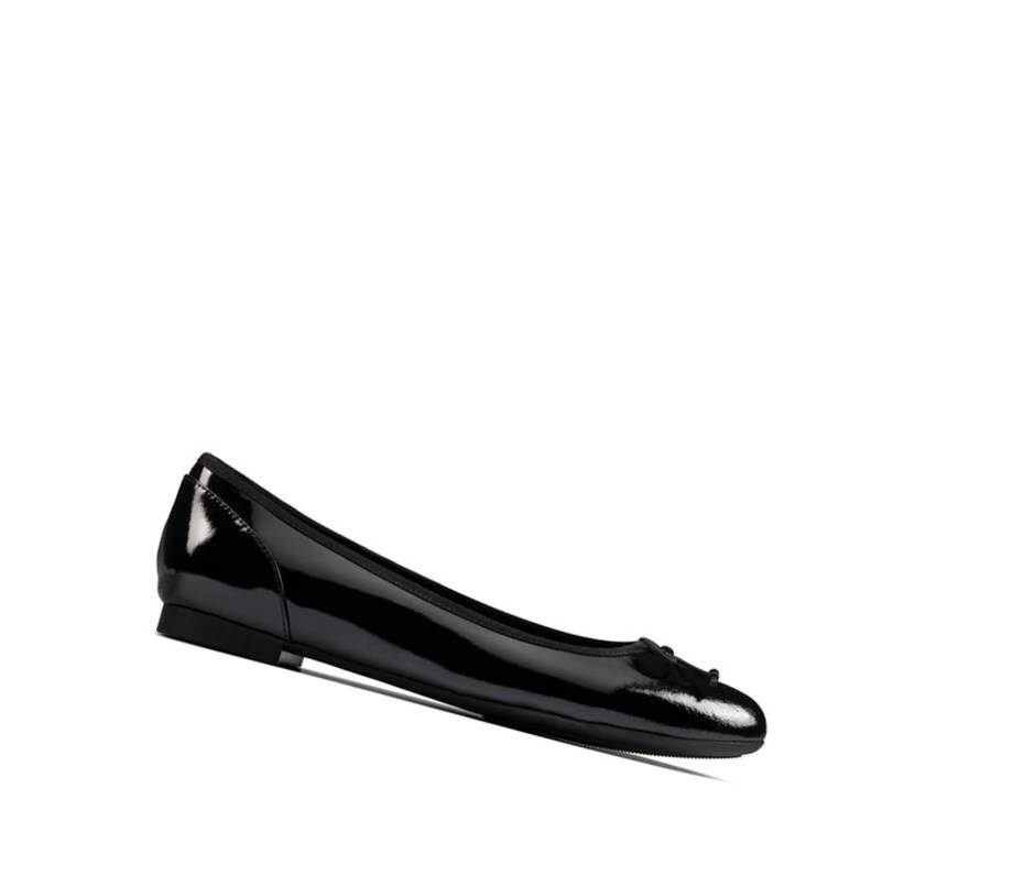 Clarks Patale Lack Leder Ballerinas Damen Schwarz | XQEF52186