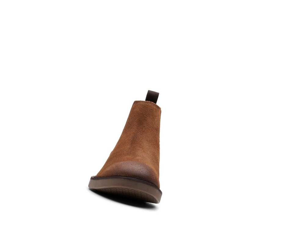 Clarks Paulson Up Wildleder Chelsea Boots Herren Dunkelbraun | OHLG31509