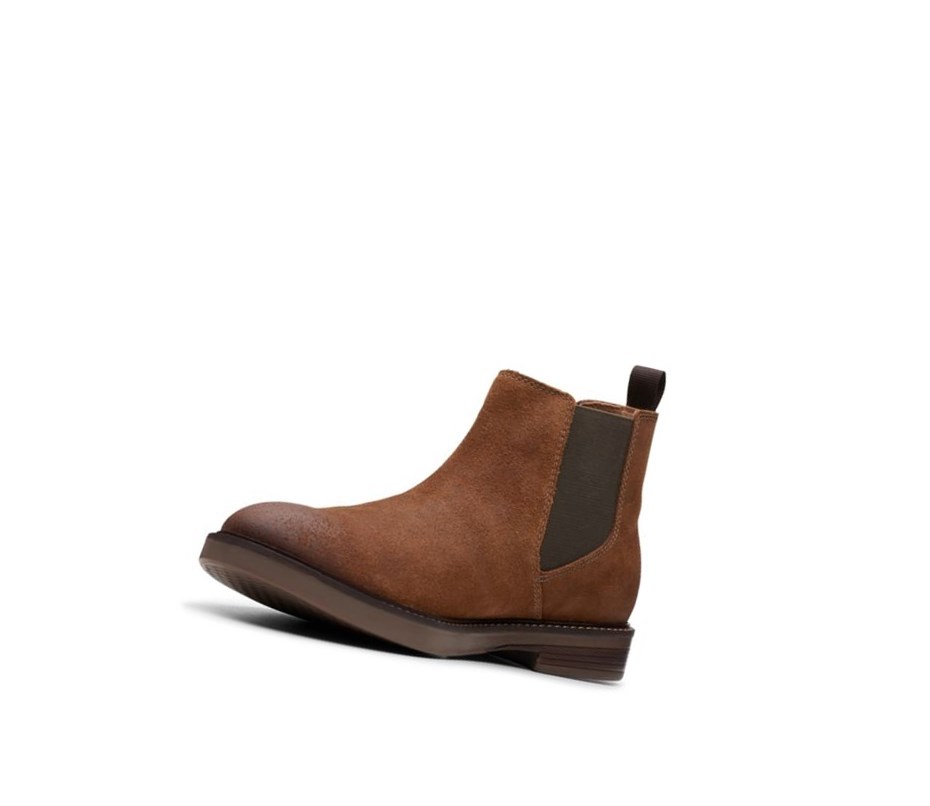 Clarks Paulson Up Wildleder Chelsea Boots Herren Dunkelbraun | OHLG31509