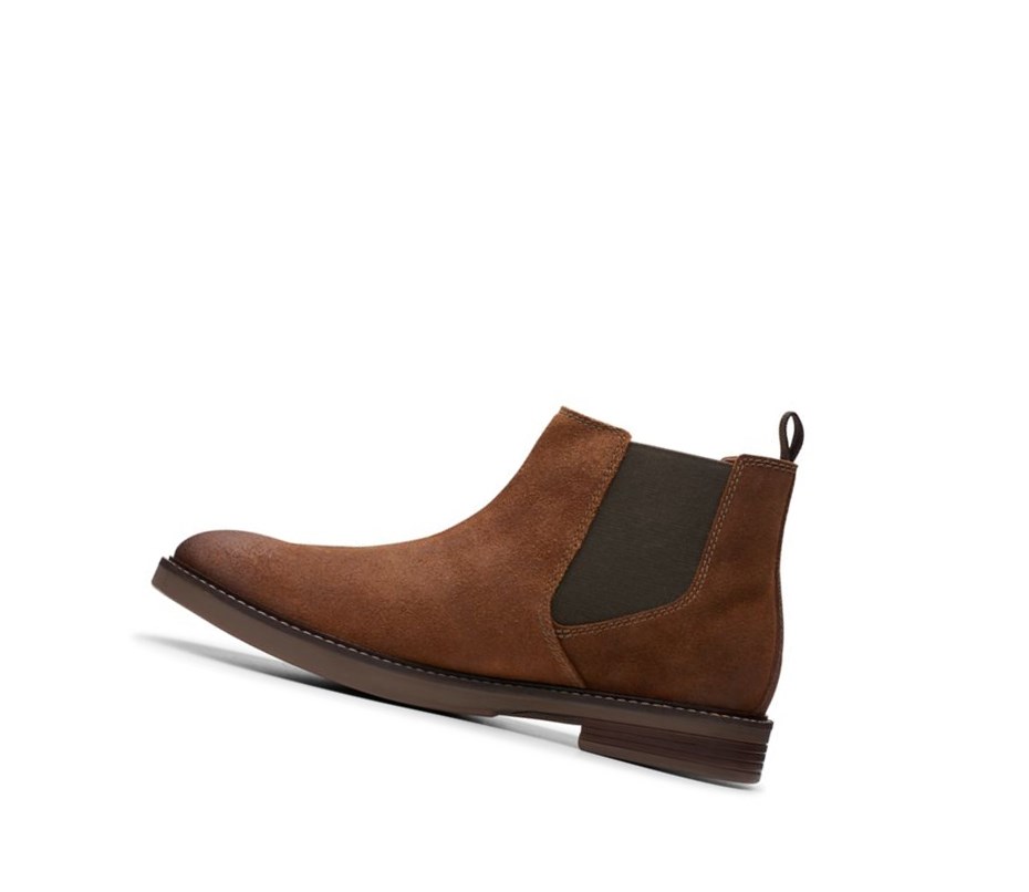Clarks Paulson Up Wildleder Chelsea Boots Herren Dunkelbraun | OHLG31509
