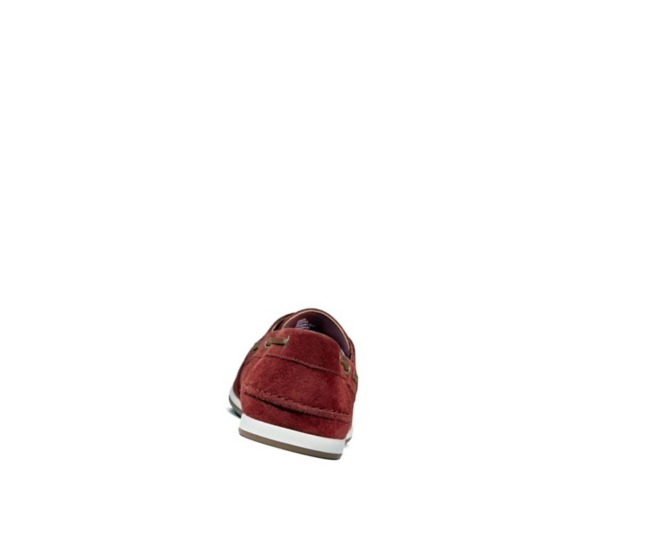 Clarks Pickwell Sail Wildleder Bootsschuhe Herren Rot | QBOZ47938