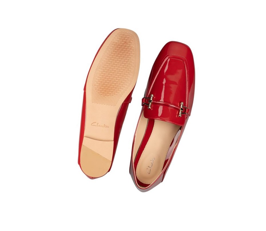 Clarks Pure 2 Lack Leder Loafers Damen Rot | IROJ18479