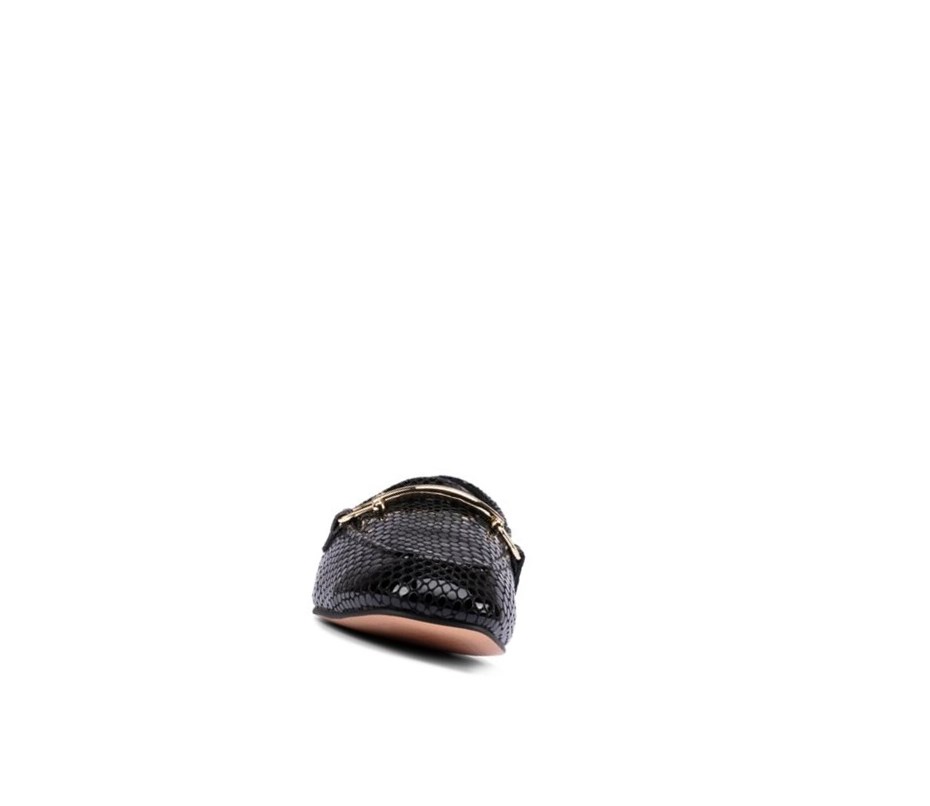 Clarks Pure 2 Leder Flache Schuhe Damen Schwarz | AUVQ58347