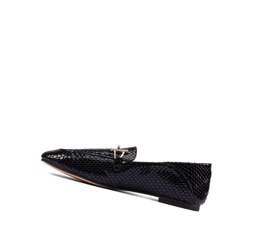 Clarks Pure 2 Leder Flache Schuhe Damen Schwarz | AUVQ58347
