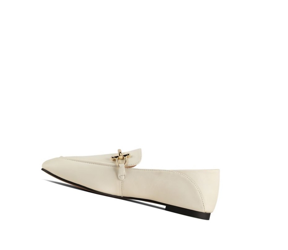 Clarks Pure 2 Leder Flache Schuhe Damen Weiß | ZUNK74501
