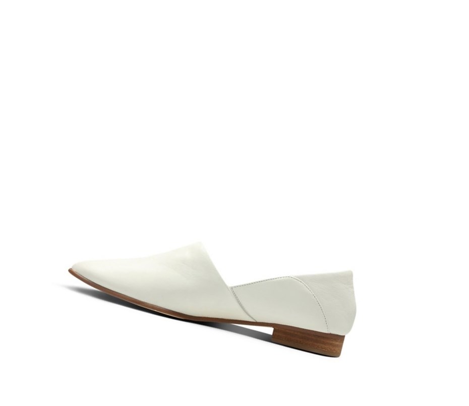 Clarks Pure Tone Leder Weite Fit Slip On Schuhe Damen Weiß | UAIC80421