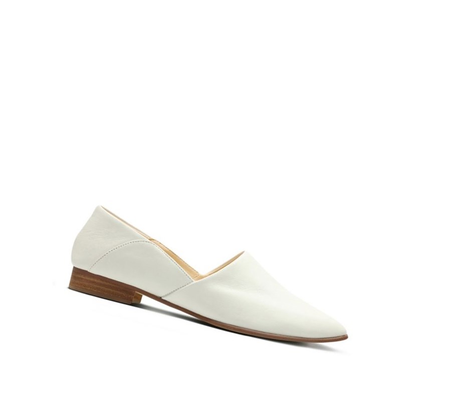 Clarks Pure Tone Leder Weite Fit Slip On Schuhe Damen Weiß | UAIC80421