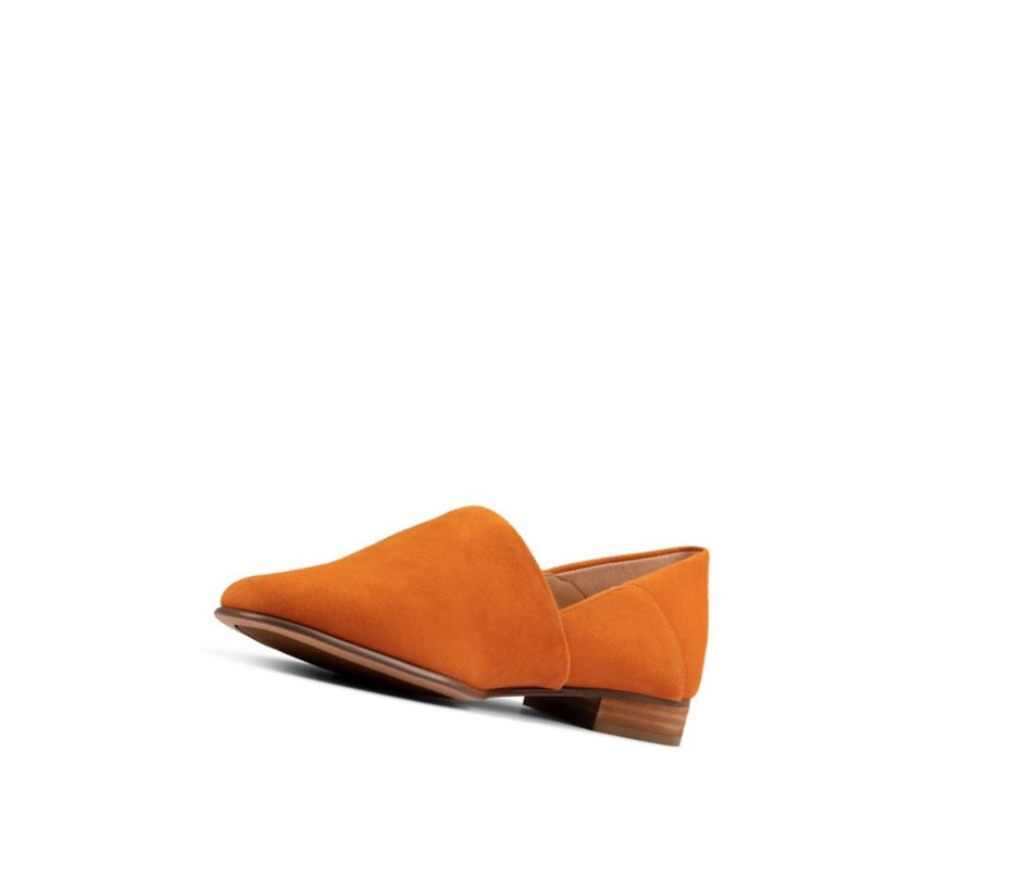 Clarks Pure Tone Wildleder Flache Schuhe Damen Orange | UYJP34178
