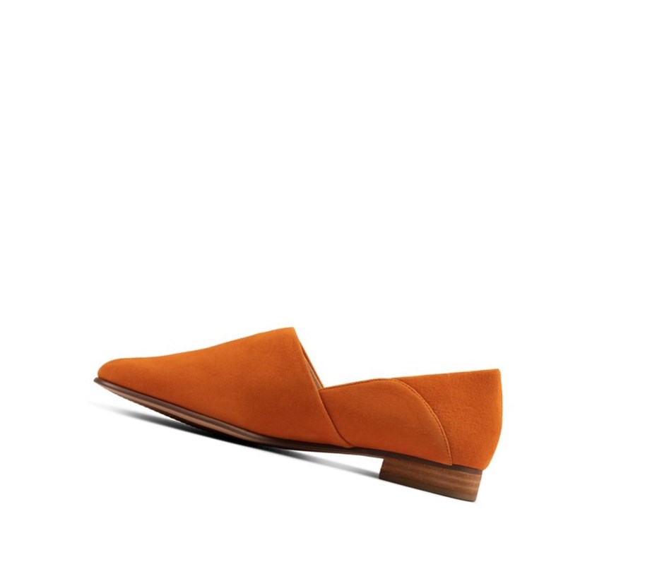 Clarks Pure Tone Wildleder Weite Fit Slip On Schuhe Damen Orange | XRSK09845