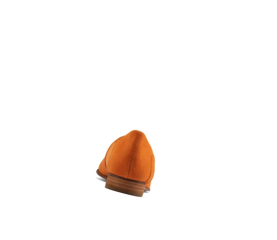 Clarks Pure Tone Wildleder Weite Fit Slip On Schuhe Damen Orange | XRSK09845