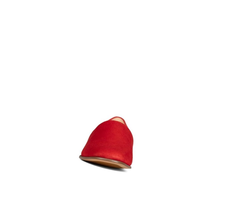 Clarks Pure Tone Wildleder Weite Fit Slip On Schuhe Damen Rot | ZPHG07269
