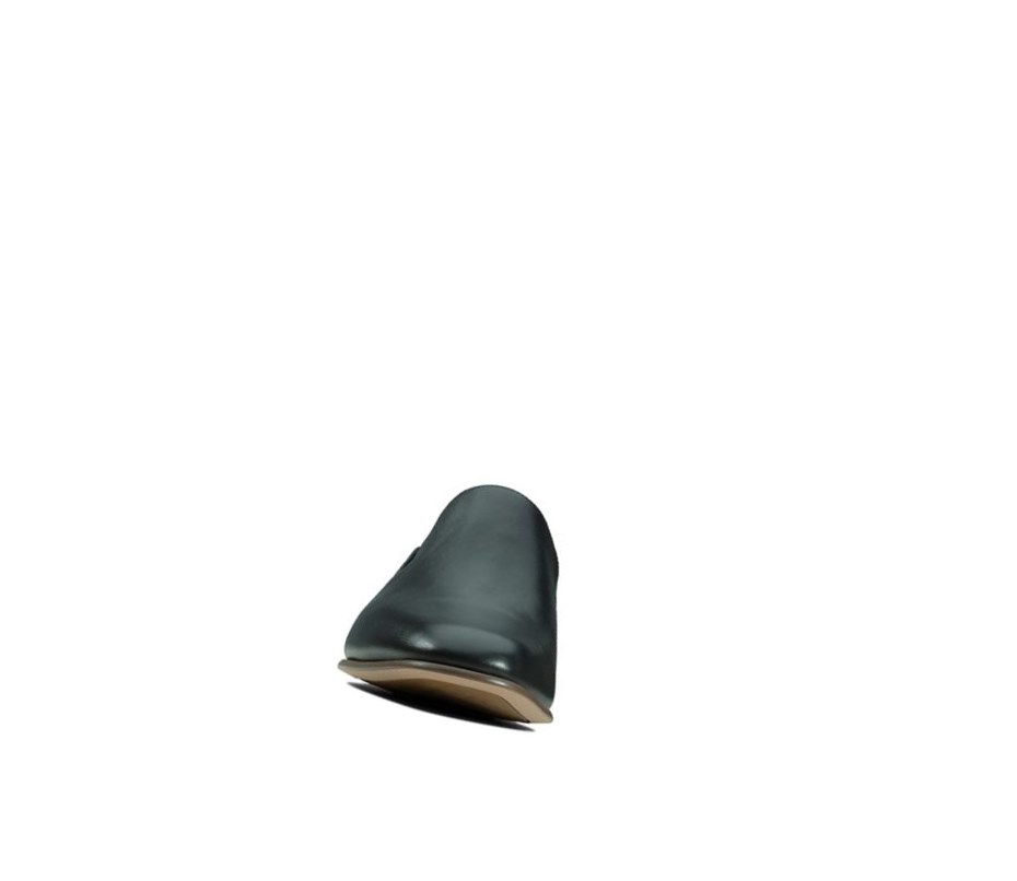 Clarks Pure Viola Leder Slip On Schuhe Damen Schwarz | OEXJ26390