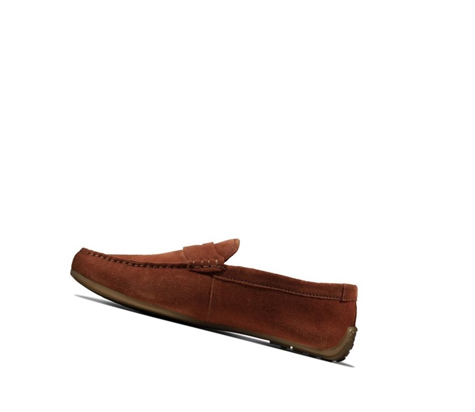 Clarks Reazor Penny Wildleder Slip On & Loafers Herren Braun | VOFL01354
