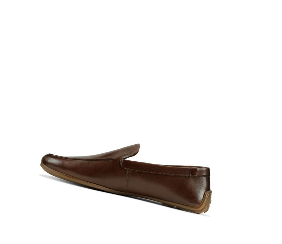 Clarks Reazor Plain Leder Slip On Schuhe Herren Braun | JSHV90536