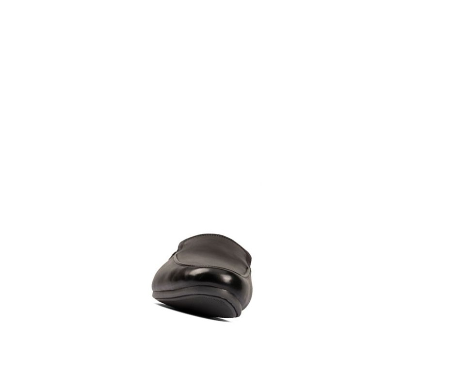 Clarks Reazor Plain Leder Slip On Schuhe Herren Schwarz | ZNVE28601