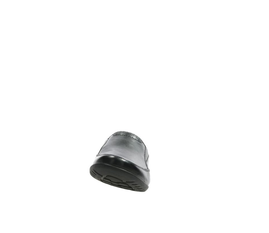 Clarks Recline Free Leder Weite Fit Slip On Schuhe Herren Schwarz | QWGN18905