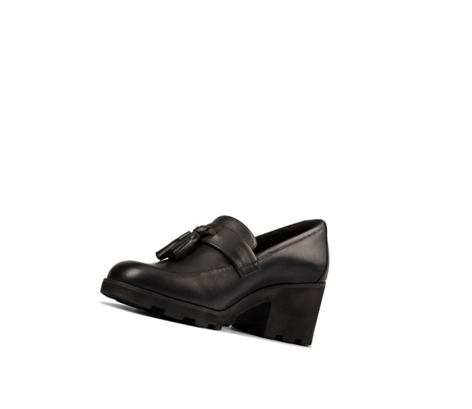 Clarks Rene Leder Loafers Damen Schwarz | EJCS81702