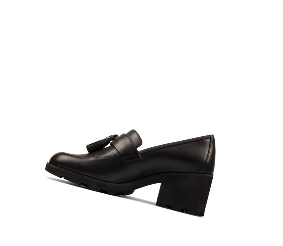 Clarks Rene Leder Loafers Damen Schwarz | EJCS81702