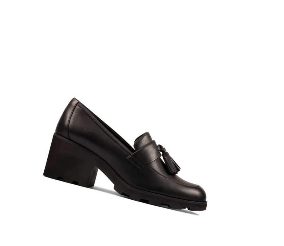 Clarks Rene Leder Loafers Damen Schwarz | EJCS81702