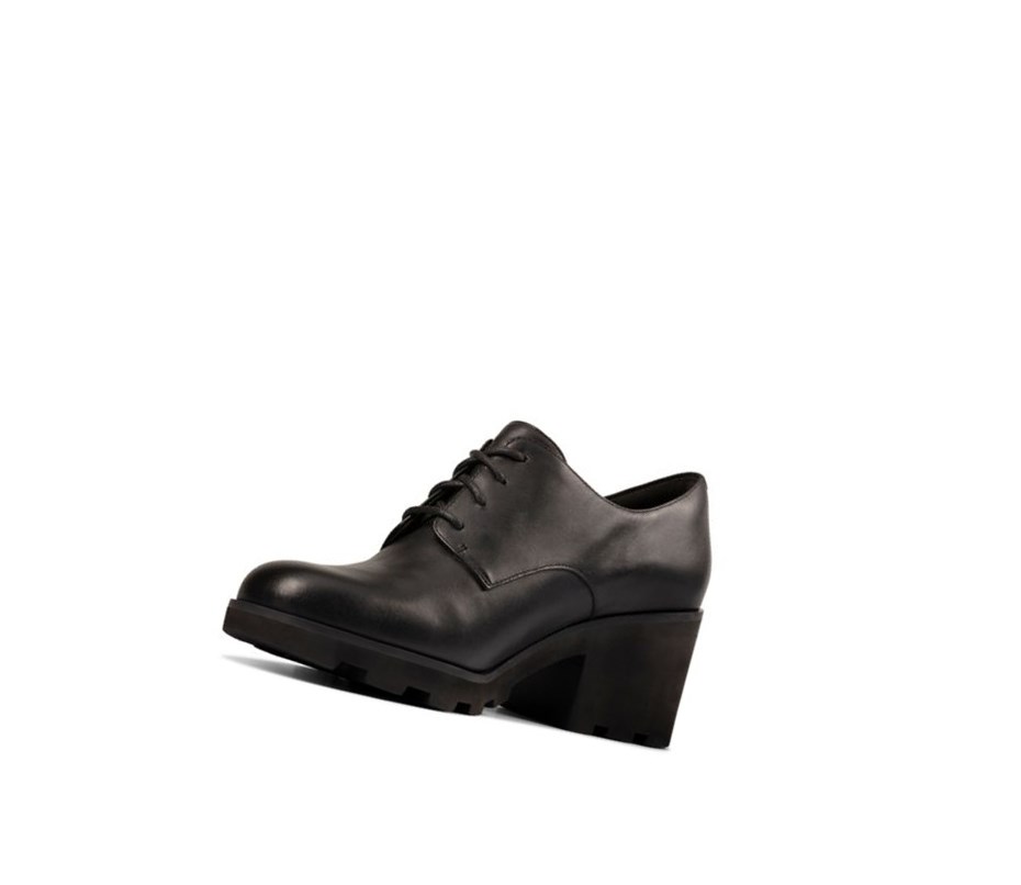 Clarks Rene Spitze Leder Hohe Schuhe Damen Schwarz | SEQV31076