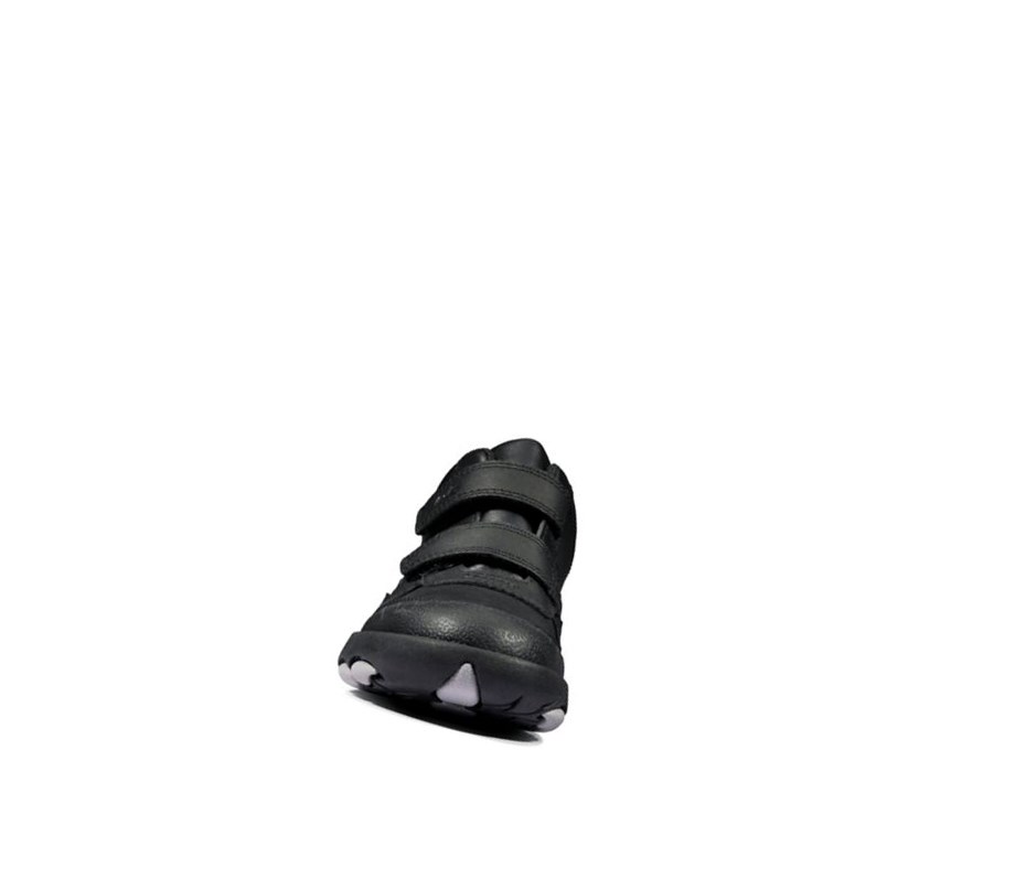 Clarks Rex Crash Leder Stiefeletten Jungen Schwarz | AYMR02197