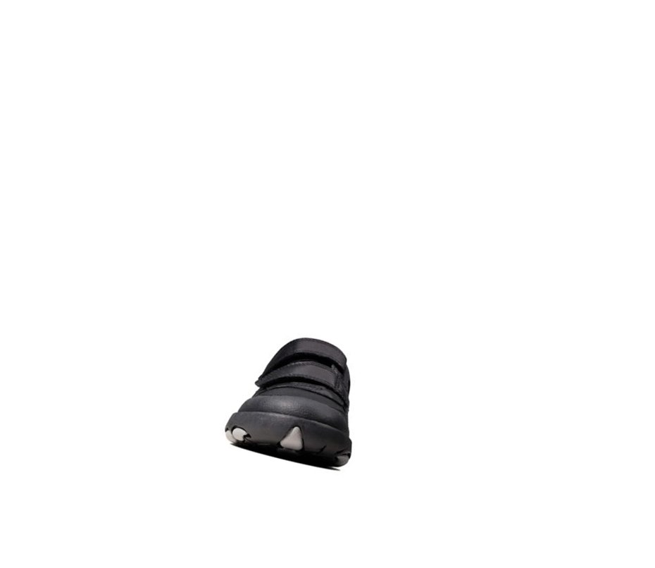 Clarks Rex Pace Leder Schulschuhe Jungen Schwarz | WOQY14709