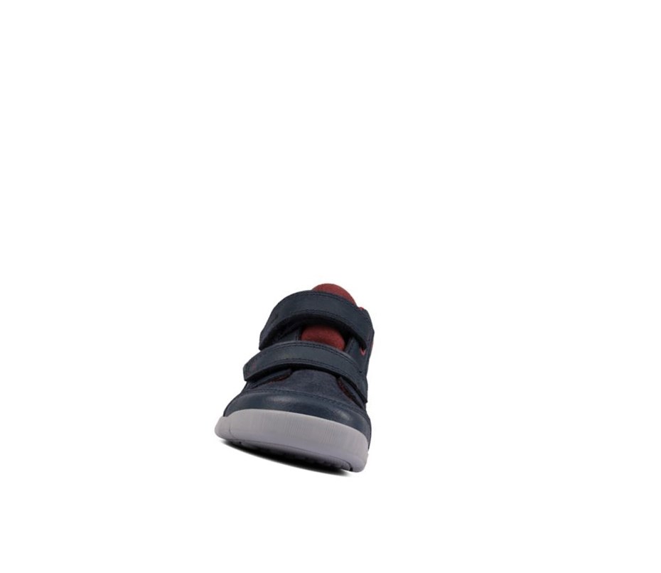 Clarks Rex Park Leder Wanderschuhe Mädchen Navy | FGXQ94812