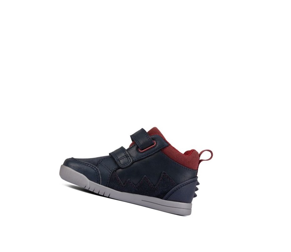 Clarks Rex Park Leder Wanderschuhe Mädchen Navy | FGXQ94812