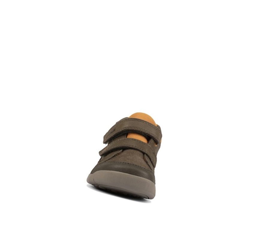 Clarks Rex Park Leder Wanderschuhe Mädchen Khaki | GCTV90235