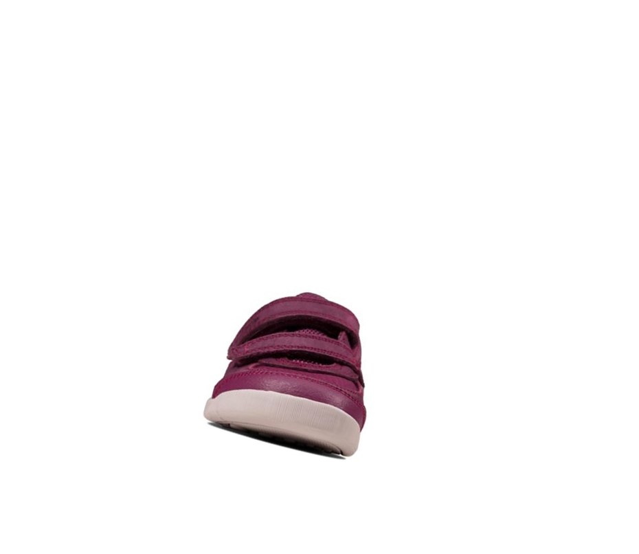 Clarks Rex Quest Leder Lederschuhe Jungen Bordeaux | JMEW61987