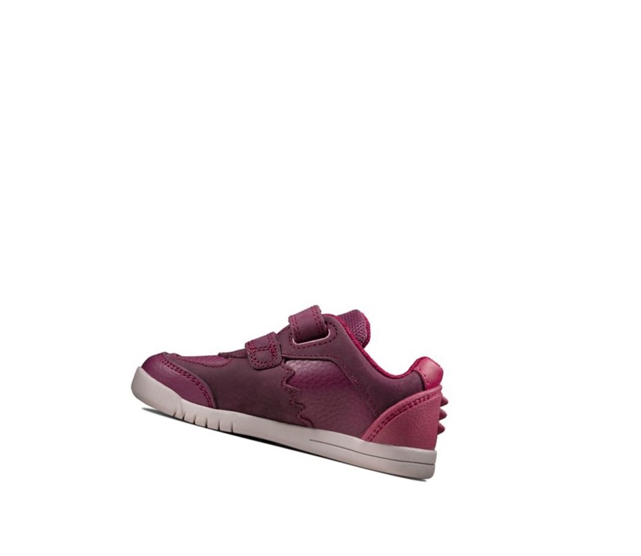Clarks Rex Quest Leder Lederschuhe Jungen Bordeaux | JMEW61987