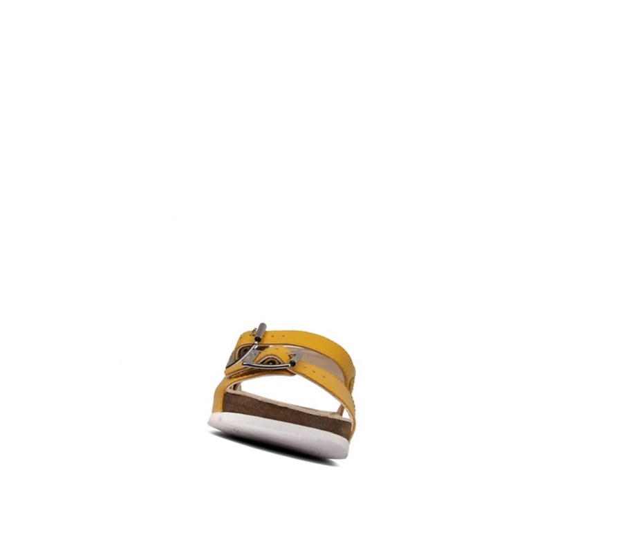 Clarks River Sand Leder Lässige Sandalen Mädchen Gelb | OVPF78051