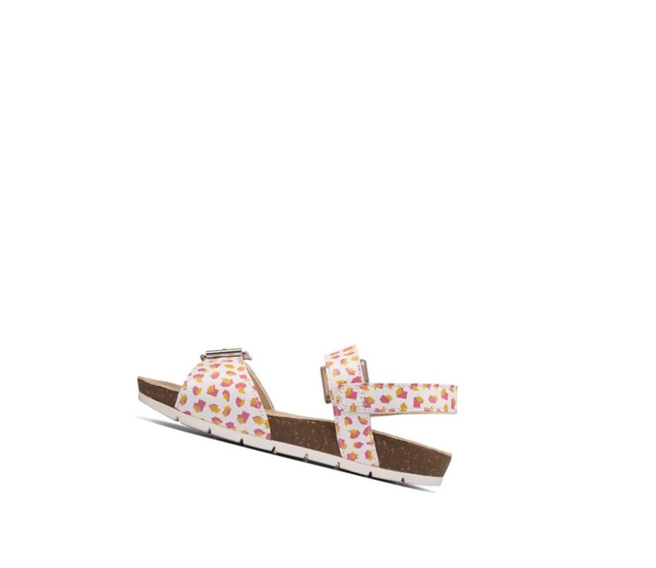 Clarks River Sand Wildleder Lässige Sandalen Mädchen Weiß | NKCS60182