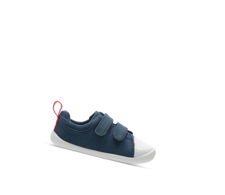 Clarks Roamer Craft Canvas Textil Wanderschuhe Mädchen Navy | BFJY49507