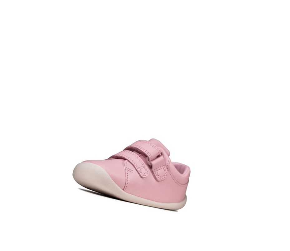 Clarks Roamer Craft Leder Wanderschuhe Jungen Rosa | JBKD18347