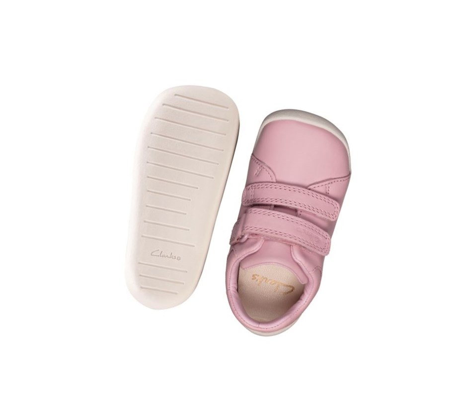 Clarks Roamer Craft Leder Wanderschuhe Jungen Rosa | JBKD18347