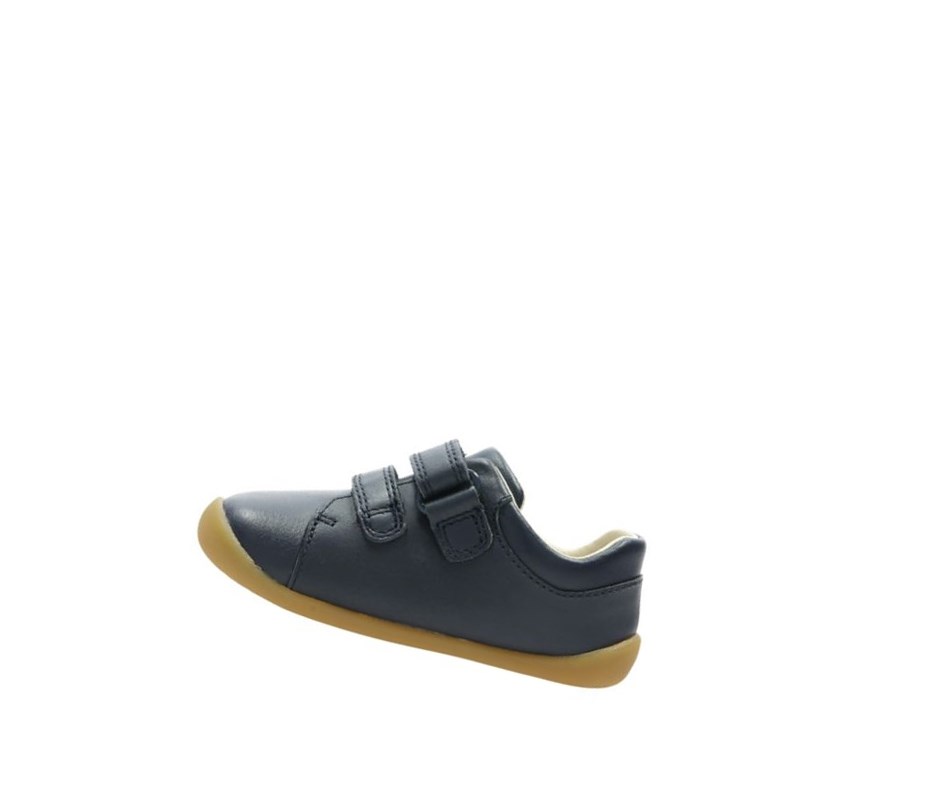 Clarks Roamer Craft Leder Wanderschuhe Mädchen Navy | VCYR48713
