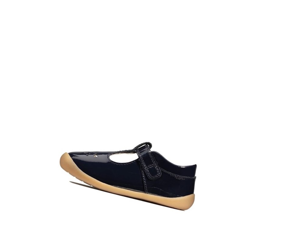 Clarks Roamer Star Lack Wanderschuhe Mädchen Navy | AFZB79053