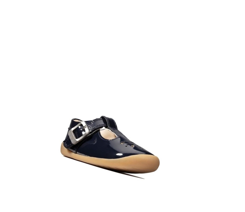 Clarks Roamer Star Lack Wanderschuhe Mädchen Navy | AFZB79053