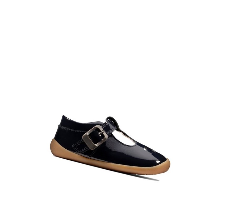Clarks Roamer Star Lack Wanderschuhe Mädchen Navy | AFZB79053