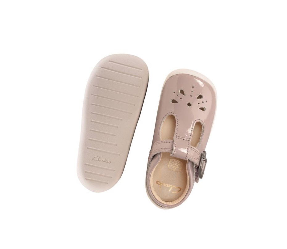 Clarks Roamer Star Lack Wanderschuhe Mädchen Rosa | VDZB17529