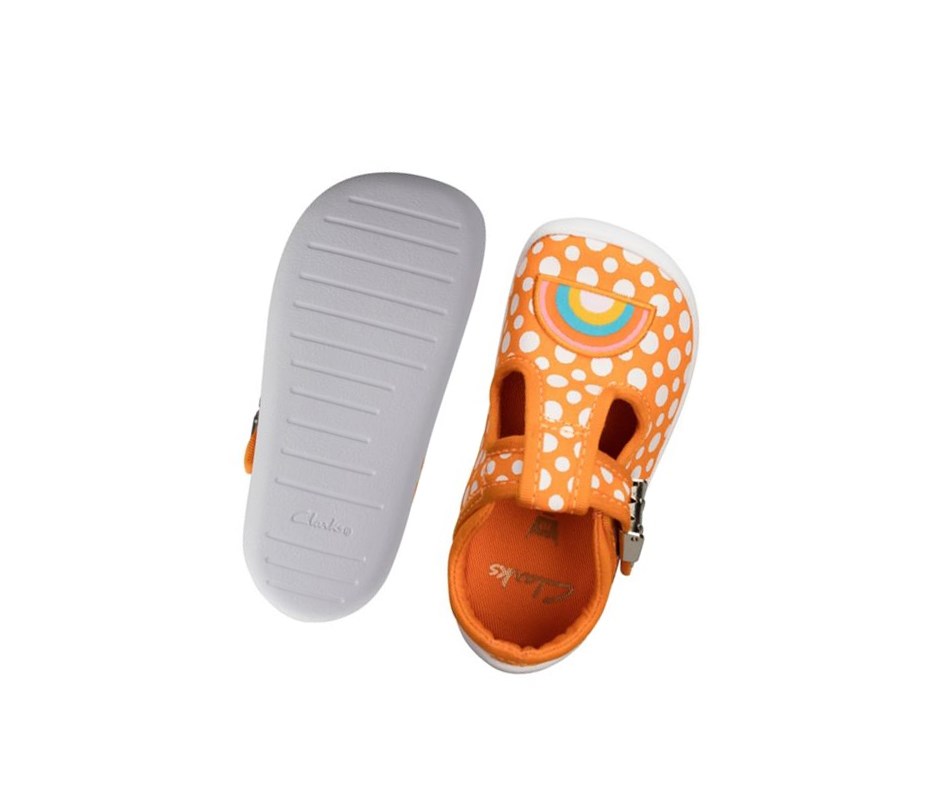 Clarks Roamer Sun T-bar Freizeitschuhe Jungen Orange | NLJO37289