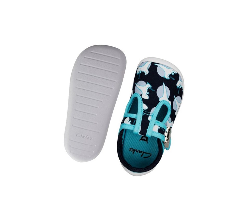 Clarks Roamer Sun T-bar Freizeitschuhe Jungen Navy | XTGL46713