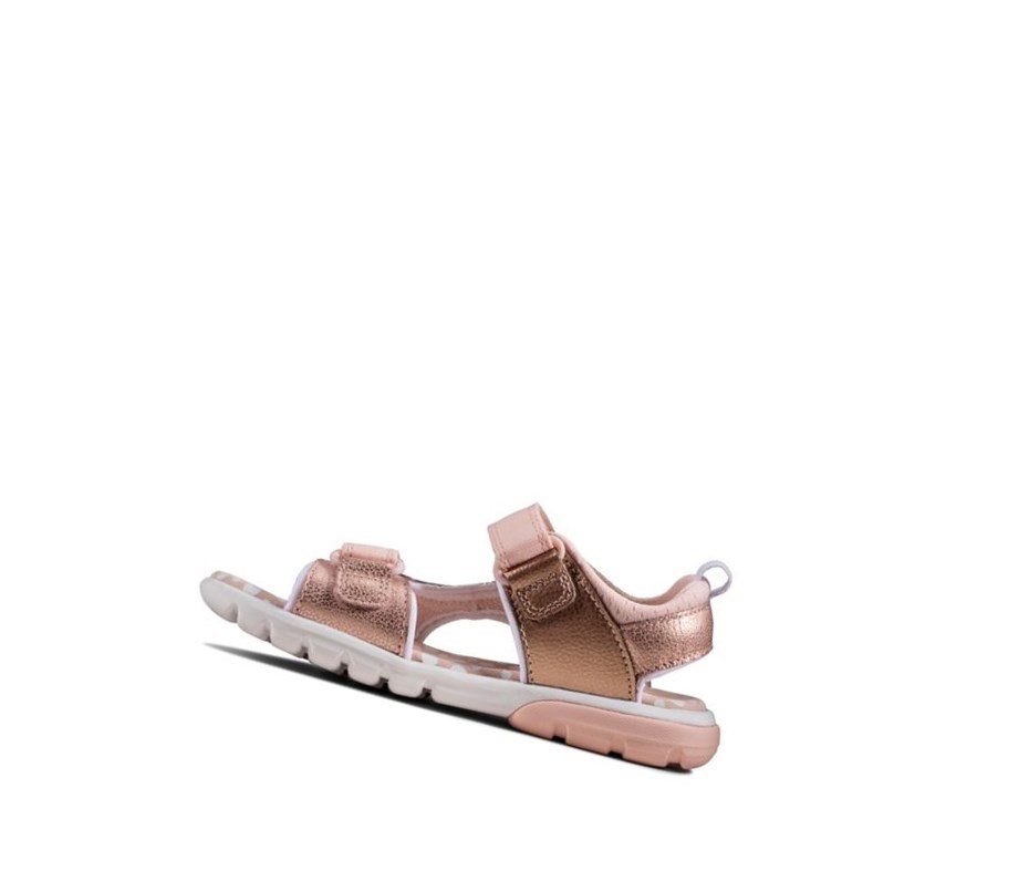Clarks Rocco Tide Leder Lässige Sandalen Jungen Rosa | ANUP06374