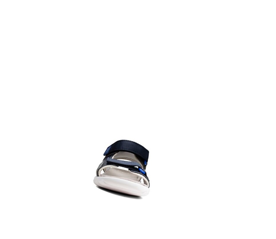 Clarks Rocco Tide Leder Lässige Sandalen Jungen Navy | ESBA85174