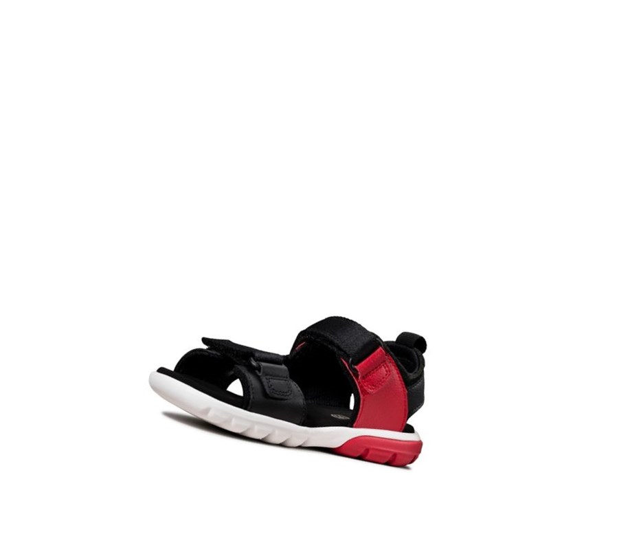Clarks Rocco Tide Leder Lässige Sandalen Jungen Rot | GPIS82516