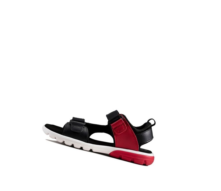 Clarks Rocco Tide Leder Lässige Sandalen Jungen Rot | GPIS82516