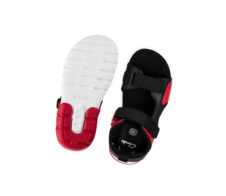 Clarks Rocco Tide Leder Lässige Sandalen Jungen Rot | GPIS82516
