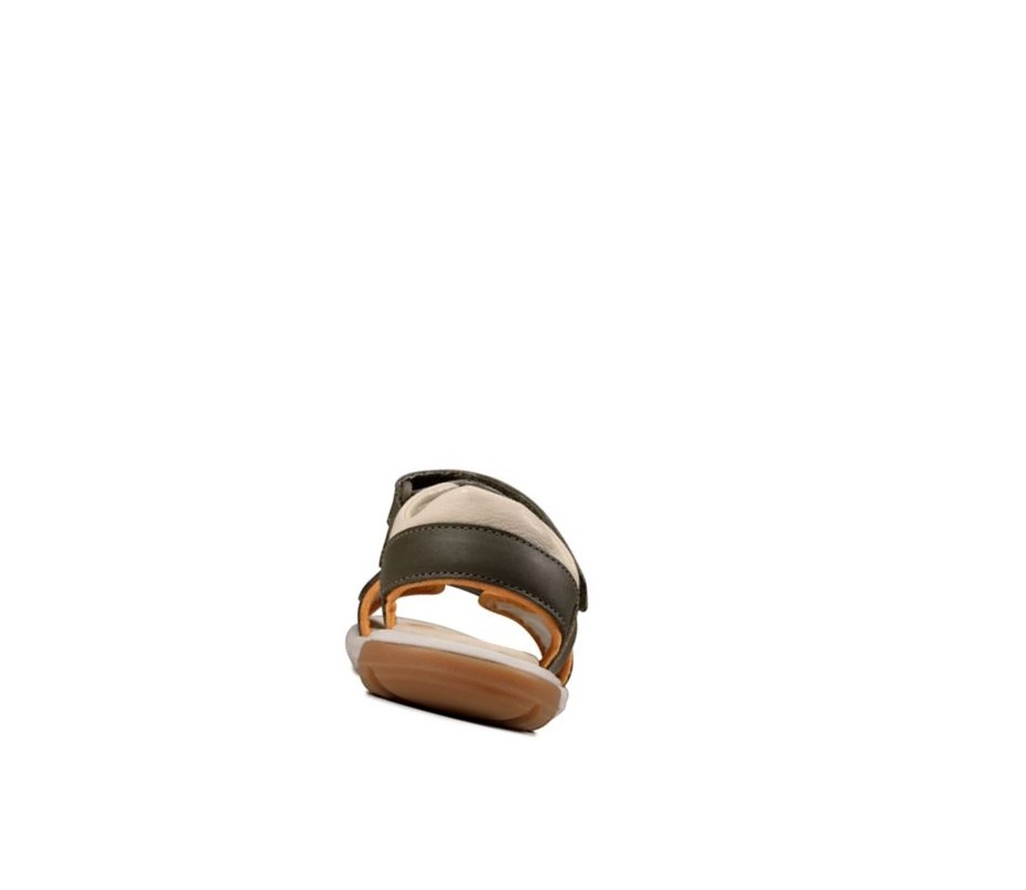 Clarks Rocco Wave Leder Lässige Sandalen Jungen Khaki | YEDH83472