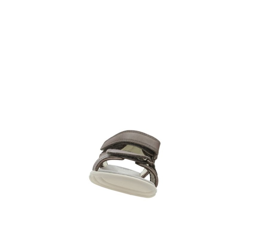 Clarks Rocco Wave Leder Lässige Sandalen Jungen Dunkelbraun | YMGZ97320